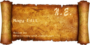 Nagy Edit névjegykártya